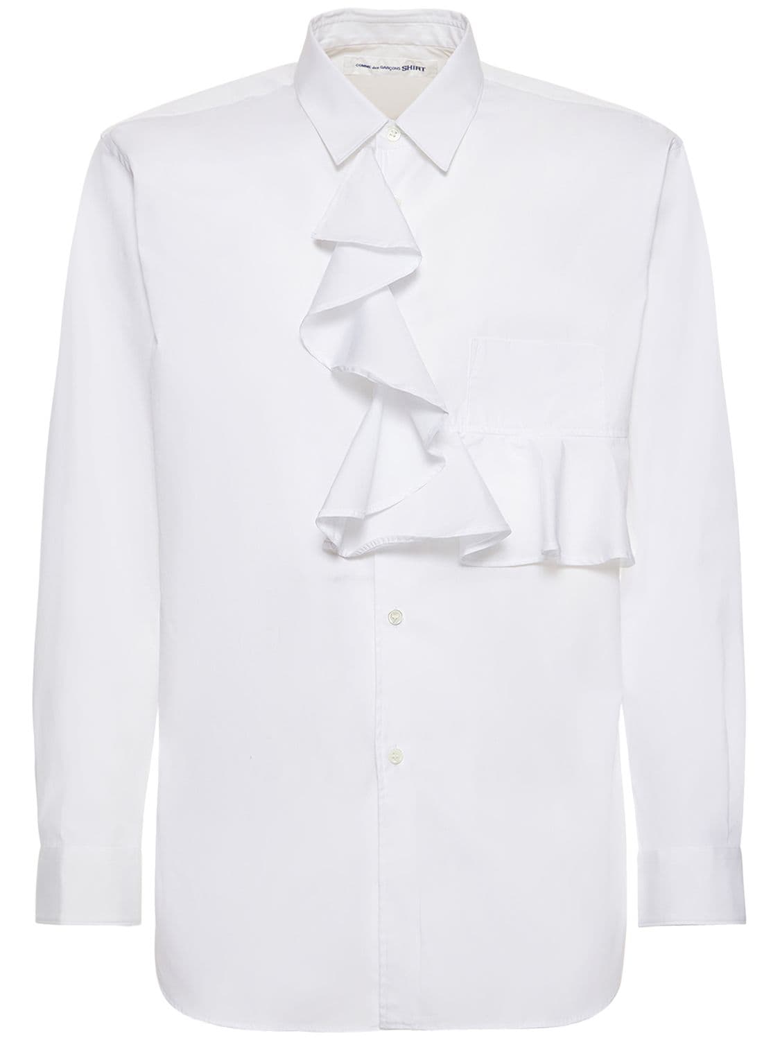 Cotton Poplin Shirt W/ Ruffle - COMME DES GARÇONS SHIRT - Modalova