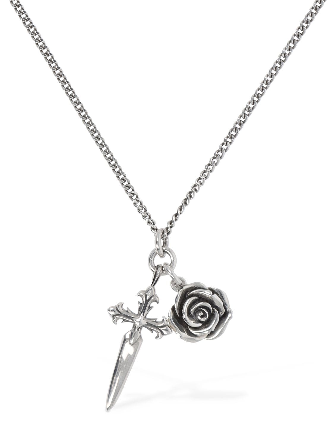 Cross & Rose Charm Necklace - EMANUELE BICOCCHI - Modalova