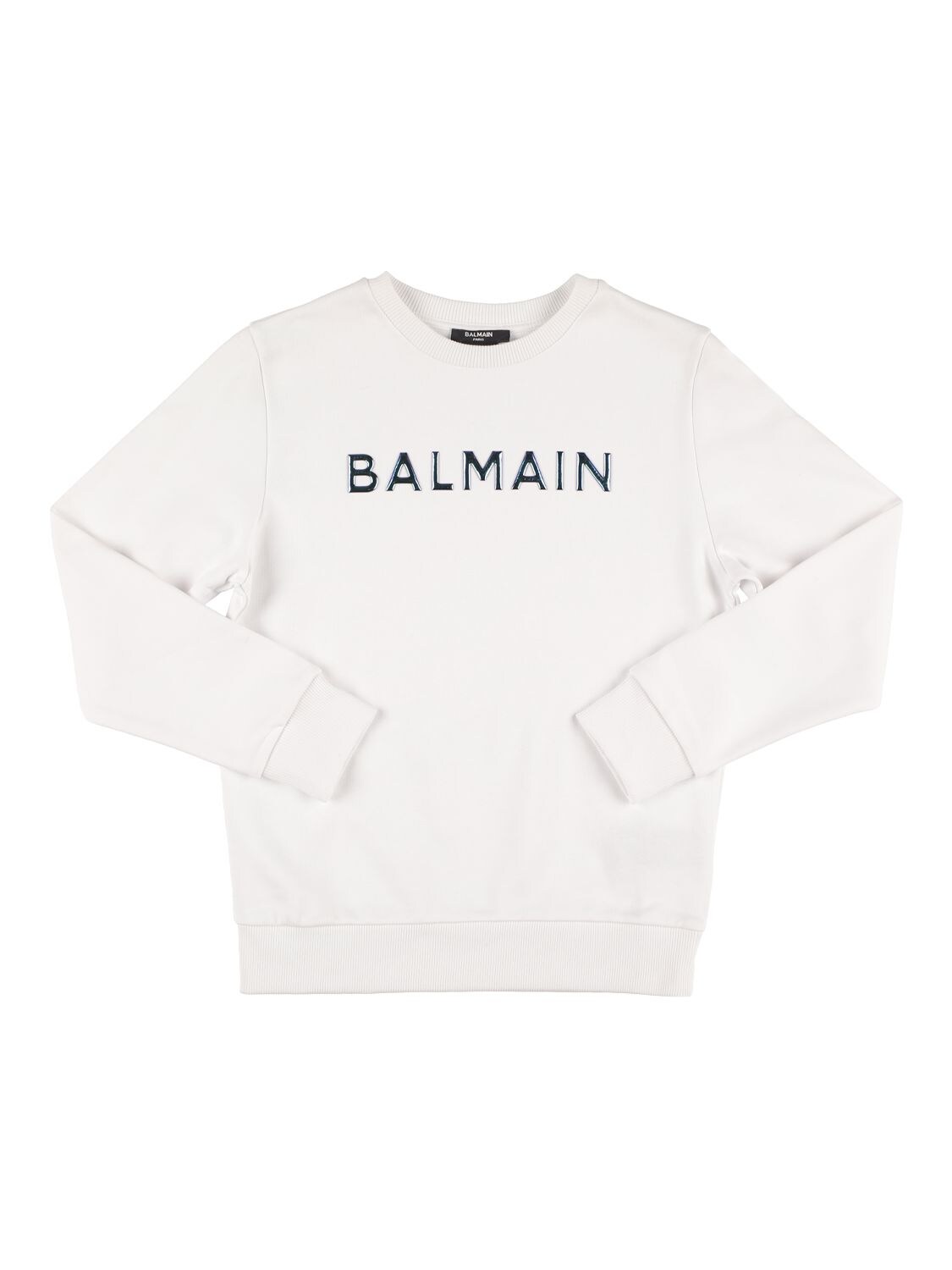 Sweatshirt Aus Baumwolle Mit Logoprägung - BALMAIN - Modalova