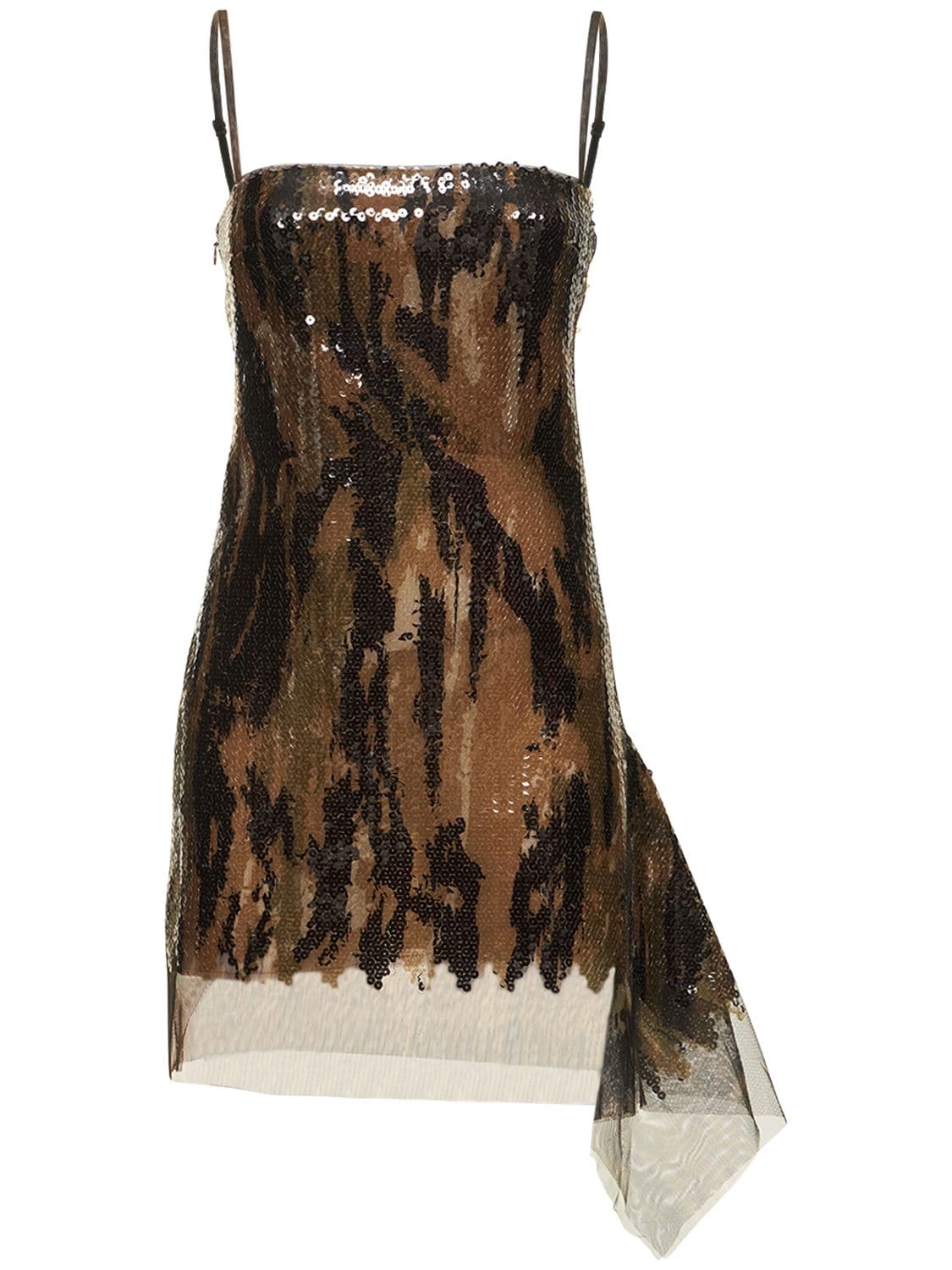 Camo Sequined Tulle Mini Dress - DION LEE - Modalova