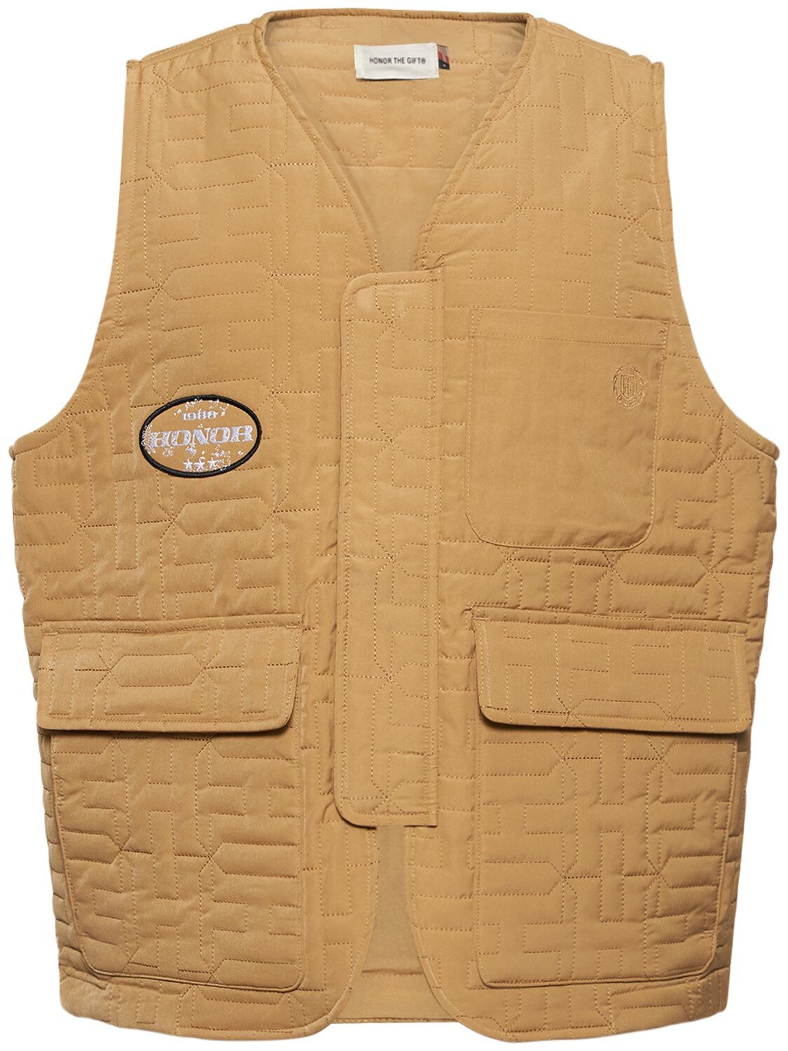 Quilted Nylon Trucker Vest W/ Pockets - HONOR THE GIFT - Modalova
