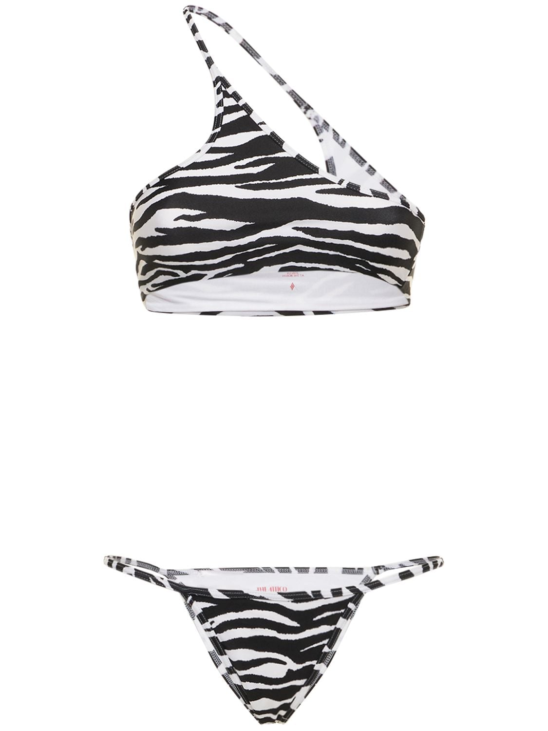 Zebra Printed One-shoulder Bikini - THE ATTICO - Modalova