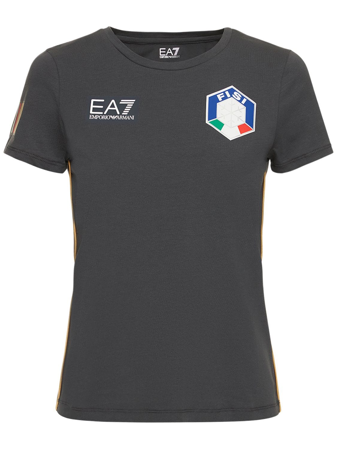 T-shirt Fisi In Jersey Di Cotone Stretch - EA7 EMPORIO ARMANI - Modalova
