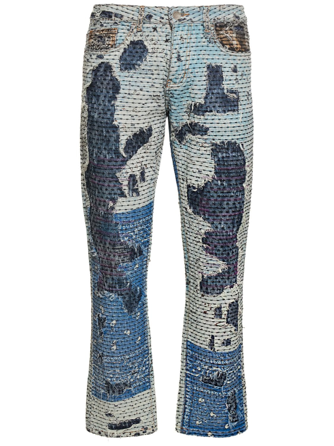 Sunview Stitched Denim Jeans - EMBELLISH - Modalova
