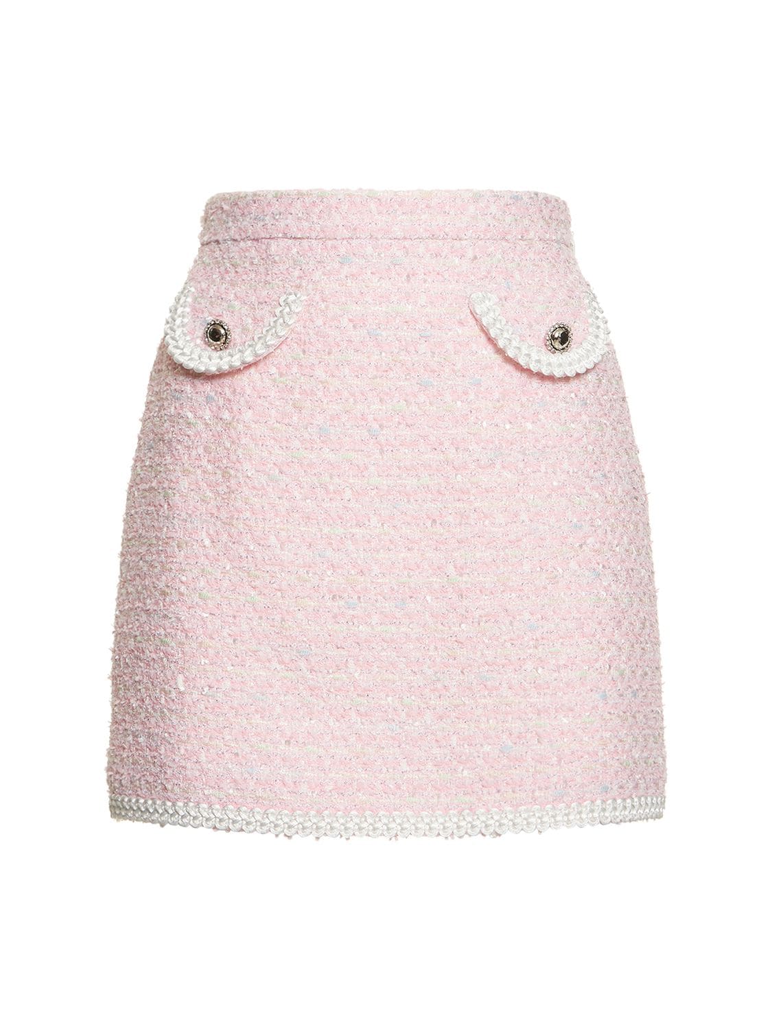 Tweed Lurex Mini Skirt W/ Trim - ALESSANDRA RICH - Modalova