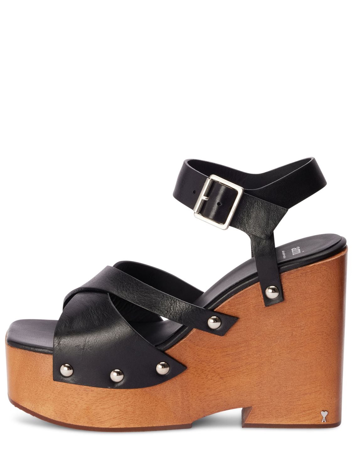 Mm Leather Platform Sandals - AMI PARIS - Modalova
