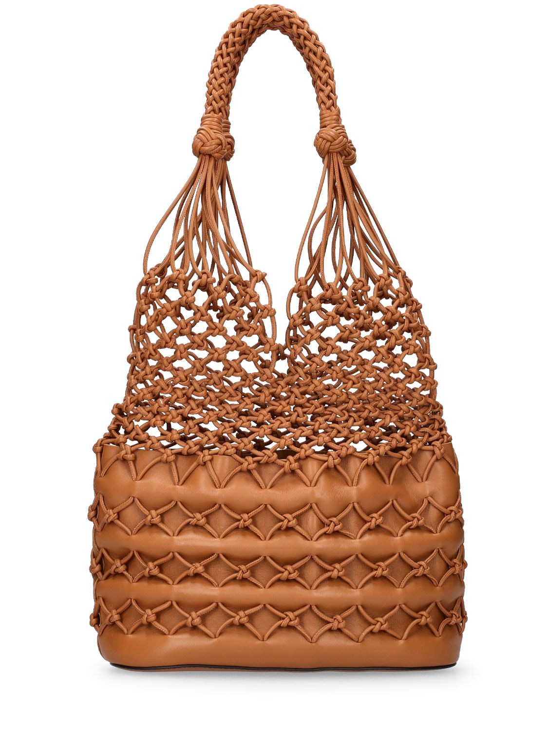 Crochet Leather Tote Bag - ALBERTA FERRETTI - Modalova