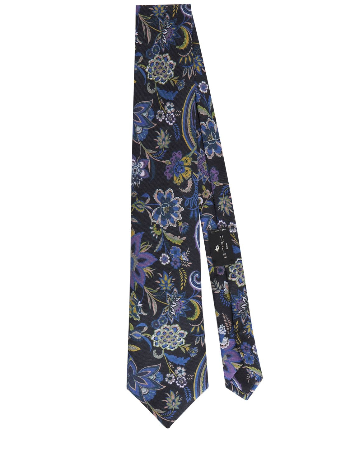 Flower Print Silk Tie - ETRO - Modalova