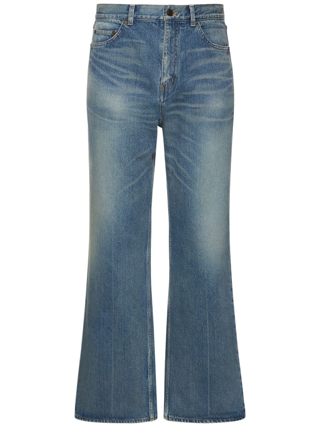 S Flared Cotton Jeans - SAINT LAURENT - Modalova