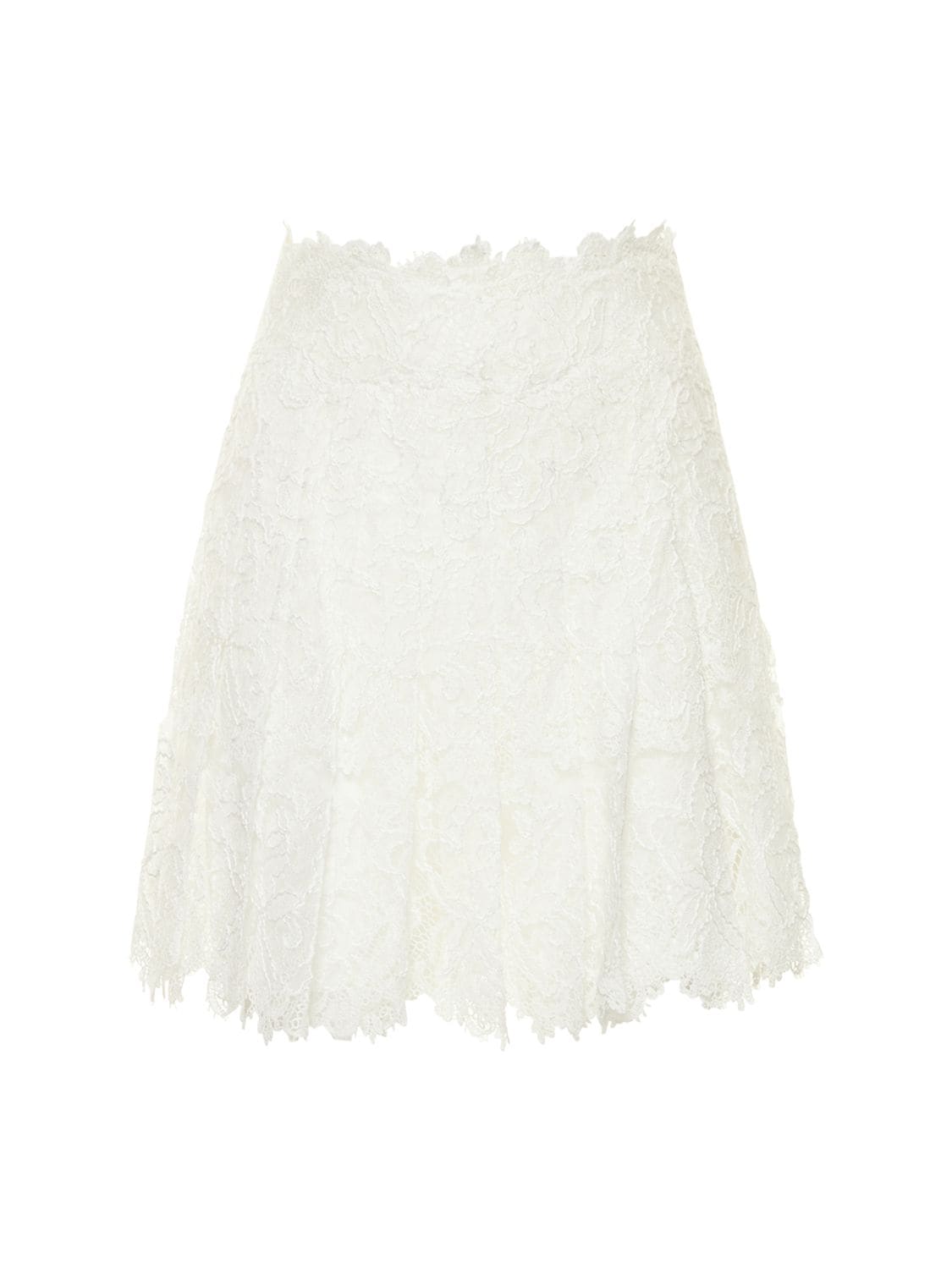 Pleated Cotton Blend Lace Mini Skirt - ERMANNO SCERVINO - Modalova