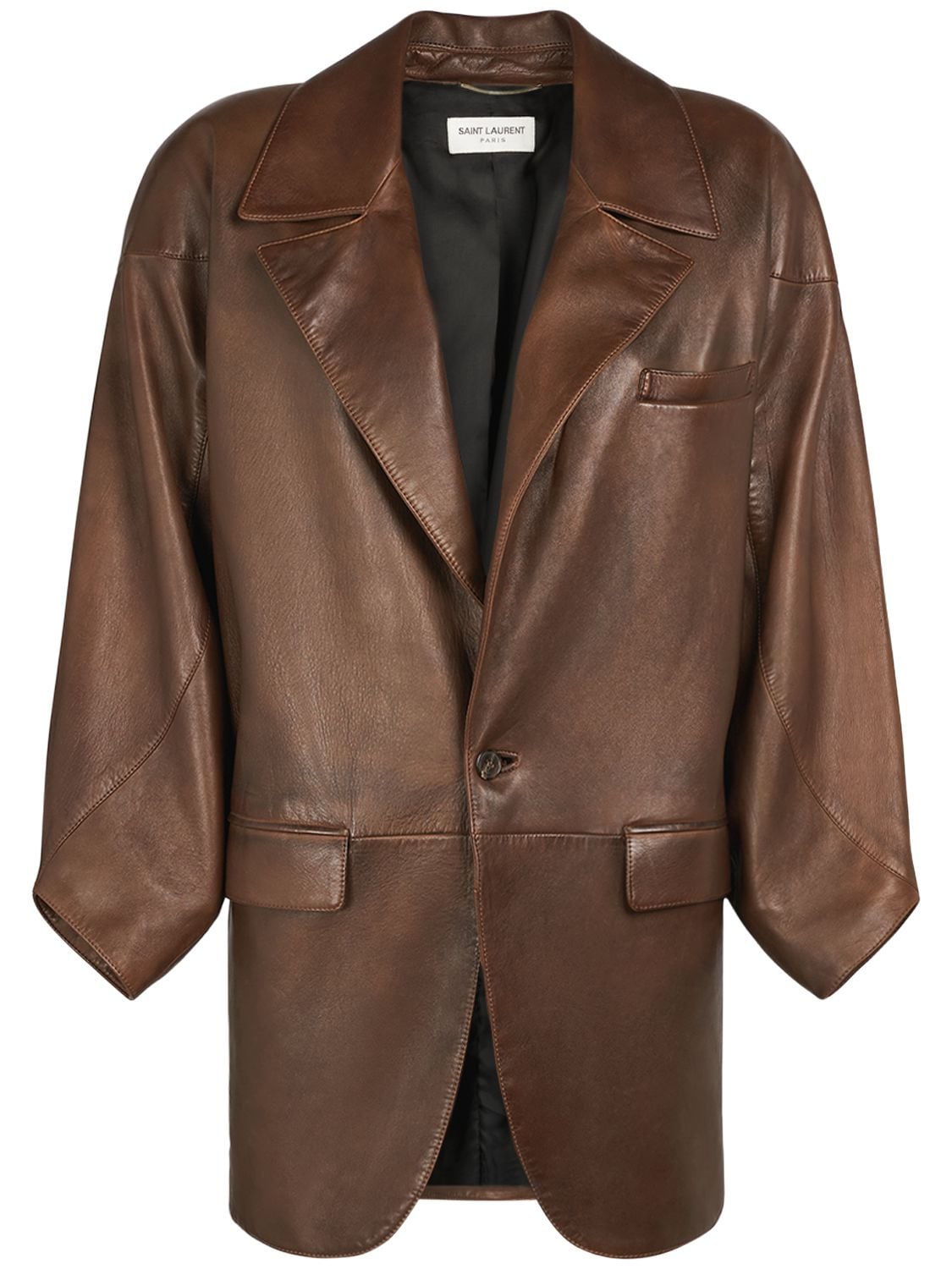 Leather Jacket - SAINT LAURENT - Modalova