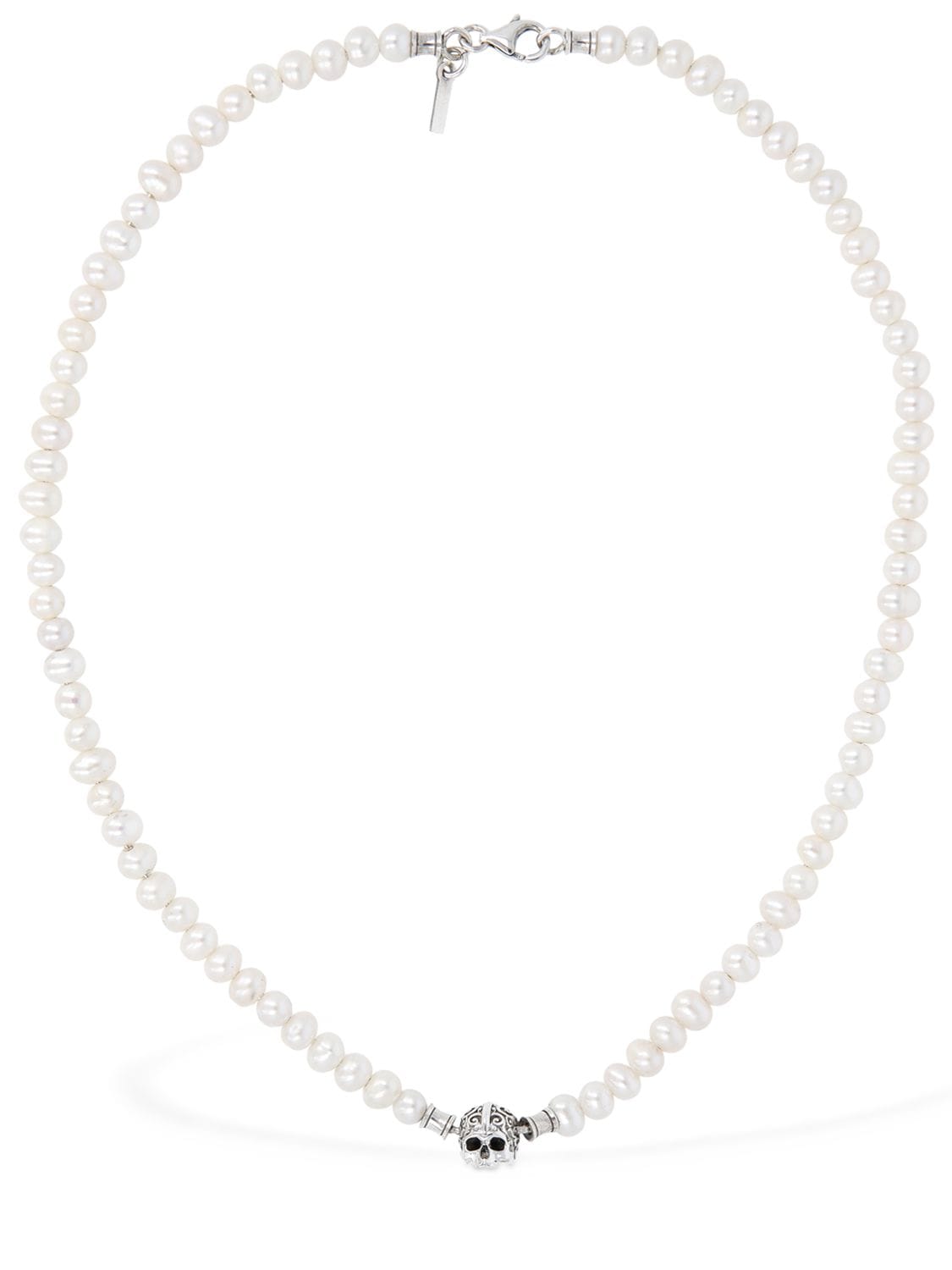 Small Pearl Necklace W/ Arabesque Skull - EMANUELE BICOCCHI - Modalova