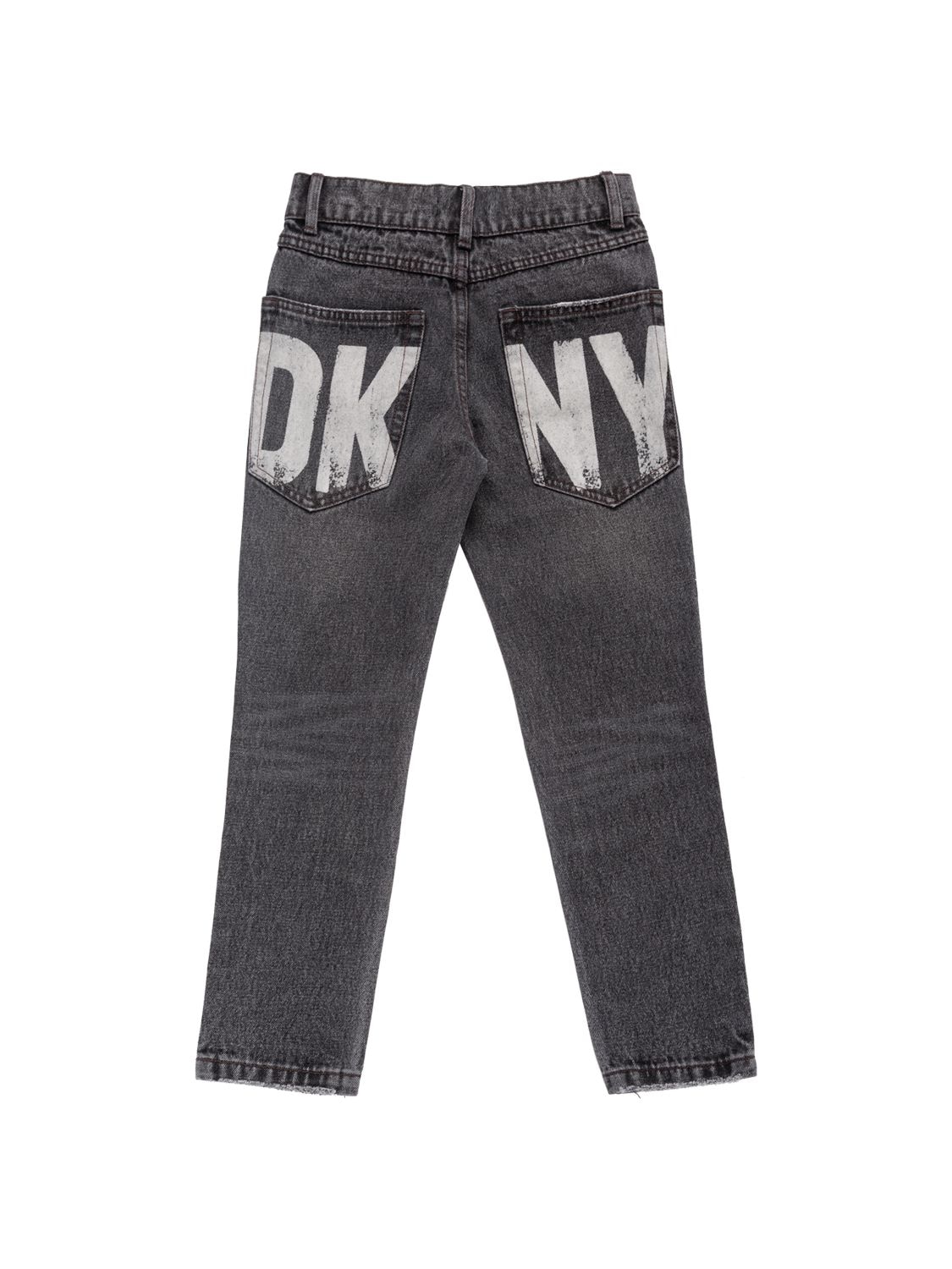Jeans In Denim Di Cotone Con Logo - DKNY - Modalova