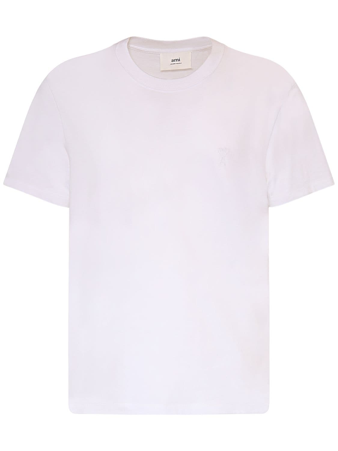 Logo Cotton T-shirt - AMI PARIS - Modalova