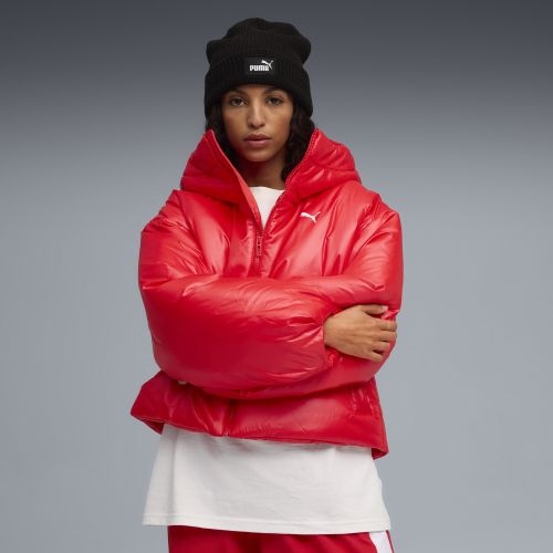 Wardrobe Essentials Shiny Wattierte Kapuzenjacke Damen, Kleidung, , XXS - PUMA - Modalova