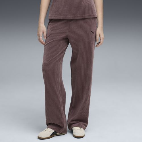 Pantalones con pernera recta y canalÃ© de terciopelo Essentials Elevated para mujer, Ropa, Morado, S - PUMA - Modalova