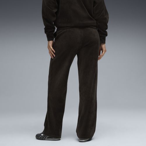 Pantalones con pernera recta y canalé de terciopelo Essentials Elevated para mujer, Ropa, Negro, S - PUMA - Modalova