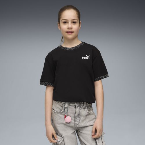 T-shirt con grafica animalier Essentials dal taglio morbido per ragazze, Abbigliamento, Nero, 15-16Y - PUMA - Modalova