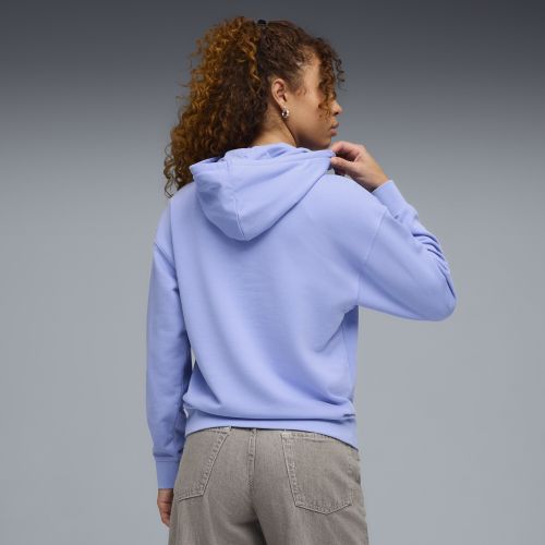 Felpa con cappuccio Essentials Script da donna, Abbigliamento, Viola, S - PUMA - Modalova