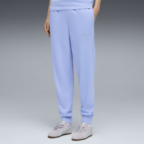 Pantalones de chándal Essentials Script para mujer, Ropa, Morado, S - PUMA - Modalova