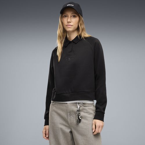 Class Relaxed Long Sleeve Fleece Polo Women in | Size Large - PUMA - Modalova