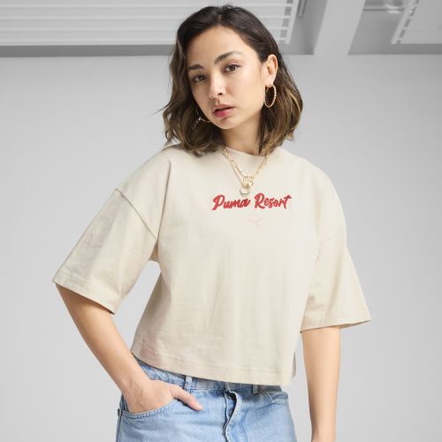 Camiseta estampada extragrande PREMIUM ESS para mujer, Ropa, Blanco, XXS - PUMA - Modalova