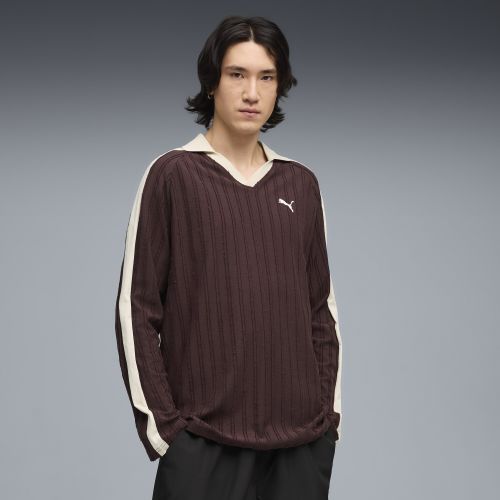 T7 Relaxed Long Sleeve Polo Men in Brown | Size Large - PUMA - Modalova