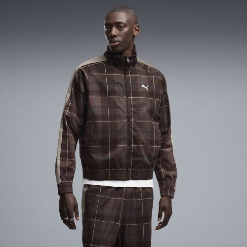 T7 Relaxed Tartan Track Jacket Men in Brown | Size Large - PUMA - Modalova