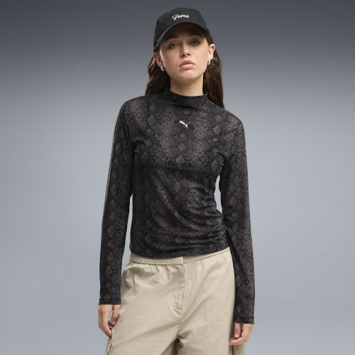 Camiseta de malla con estampado de serpiente para mujer, Ropa, Negro, S - PUMA - Modalova