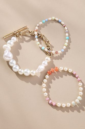 Bracelets extensibles à perles mélangées, lot de 3 par en - By Anthropologie - Modalova
