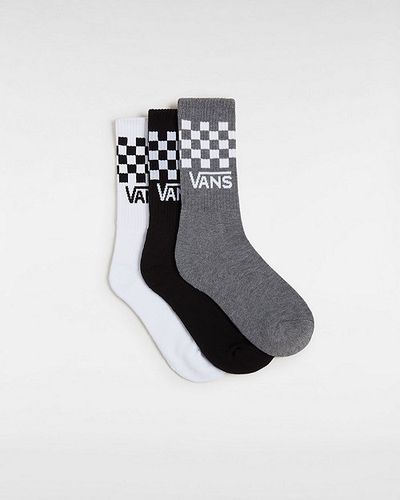 Calcetines Altos De Niños Drop V Classic Check (3 Pares) (white/black/hea) Youth , Talla 26.5-31 - Vans - Modalova