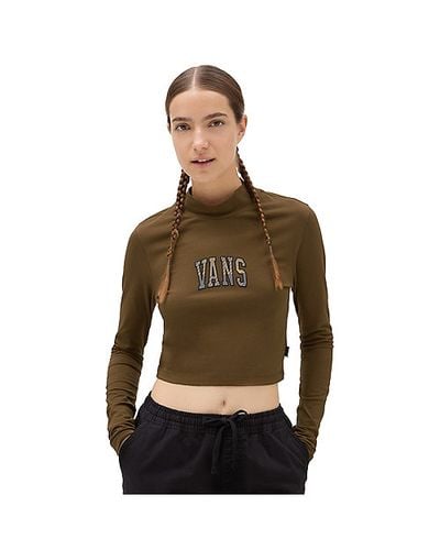 Varsity V Mock Neck Mini Long Sleeve T-shirt (sepia) Women , Size L - Vans - Modalova