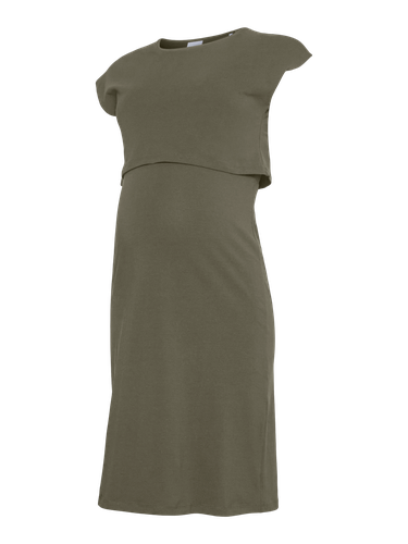 Regular Fit Round Neck Short Dress - MAMA.LICIOUS - Modalova