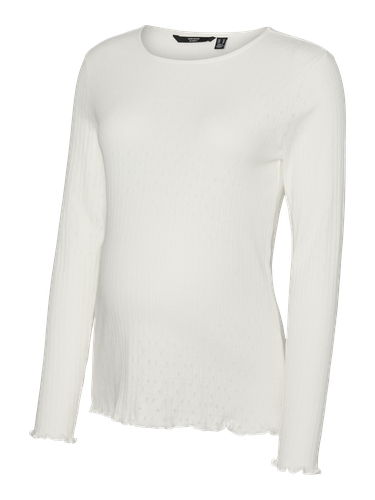Tight Fit Round Neck Slim Fitted Sleeves Top - MAMA.LICIOUS - Modalova