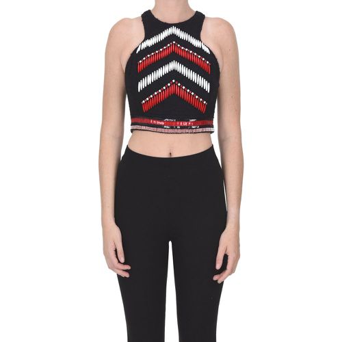 Top cropped con con applicazioni - Elisabetta Franchi - Modalova