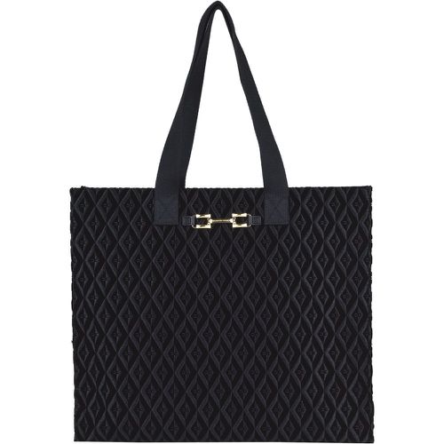 Borsa shopping in velluto jacquard - Elisabetta Franchi - Modalova