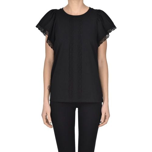 T-shirt con dettagli in pizzo - Twinset Milano - Modalova