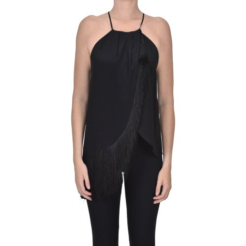 Top in crepè con frange - Simona Corsellini - Modalova