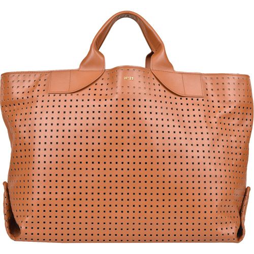 Borsa shopping in pelle traforata - N°21 - Modalova