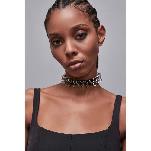 Choker con borchie in nikel e pelle - PATRIZIA PEPE - Modalova