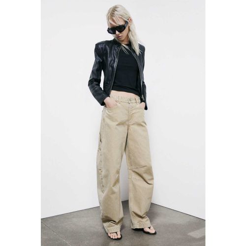 Giacca biker in pelle con inserti in maglia - PATRIZIA PEPE - Modalova