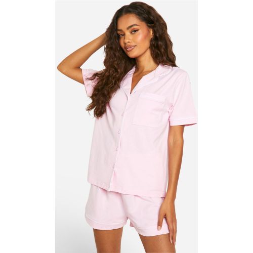 Pijama Corto De Tela Jersey Con Botones - boohoo - Modalova