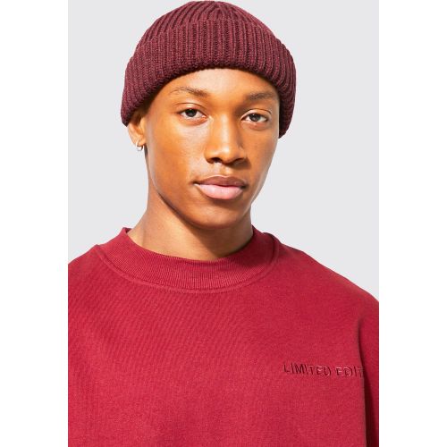 Gorro Micro De Canalé, Rojo - boohoo - Modalova