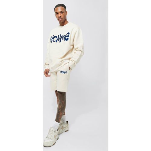Oversized Homme Short Sweatshirt Tracksuit - boohoo - Modalova