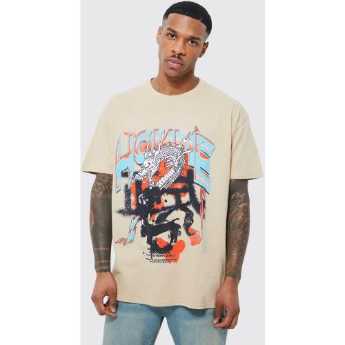 Oversized Homme Dragon Graphic T-Shirt - boohoo - Modalova