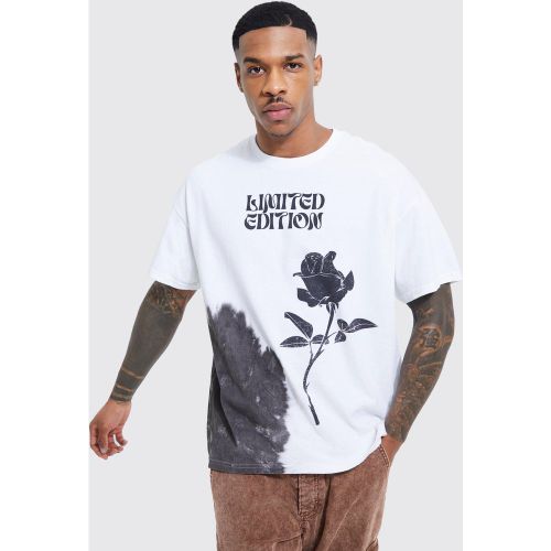 Oversized Smoke Rose Grphic T-Shirt - boohoo - Modalova