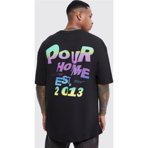 Oversized Ombre Pour Homme Back Print T-Shirt - boohoo - Modalova