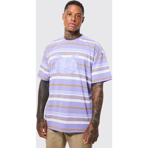 Oversized Ofcl Stripe T-Shirt - boohoo - Modalova