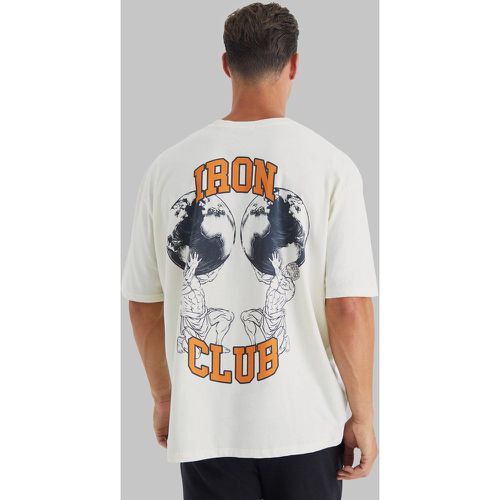Camiseta Tall Man Active Oversize Con Estampado De Iron Club - boohoo - Modalova