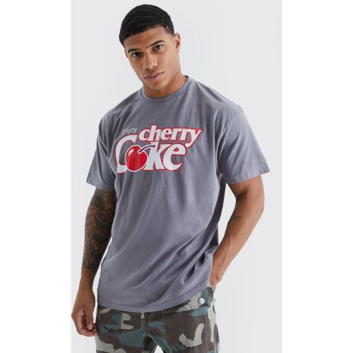 T-shirt oversize ufficiale in lavaggio Cherry Coca Cola - boohoo - Modalova